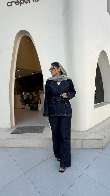 کت زنانه جین کوتاه فری سایز از ۳۶ تا ۵۰